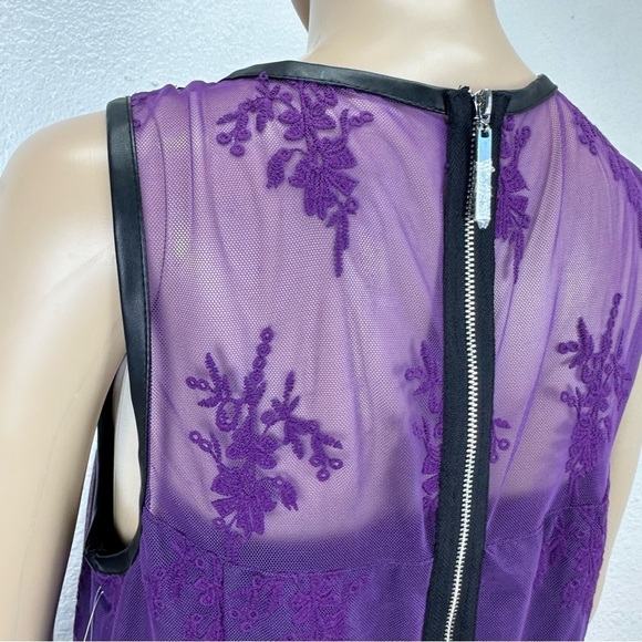 Kensie purple Dress Lace Overlay Fit & Flare Party Whimsigoth Fairy Goth sheer L - Picture 15 of 16
